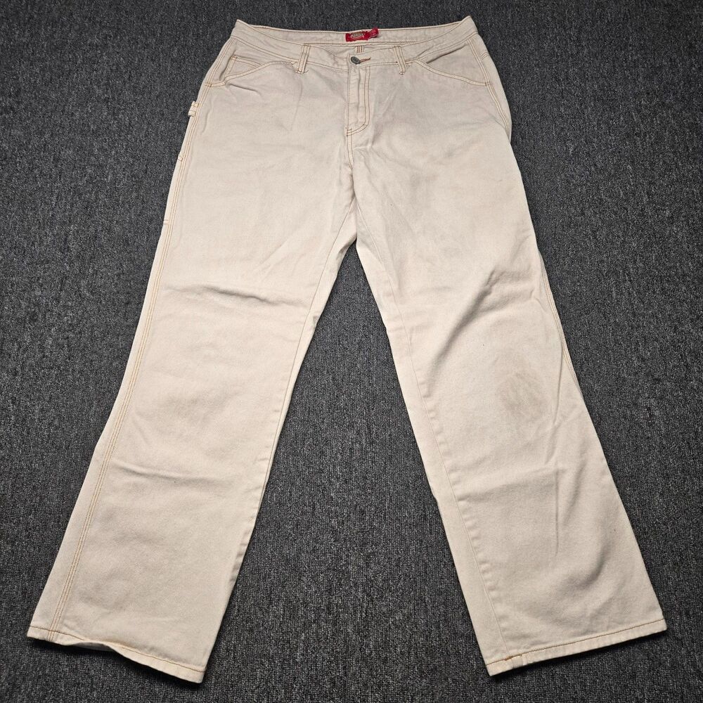 Dickies Carpenter Pants Womens Juniors 11/30 Tan High Rise Straight Leg Workwear